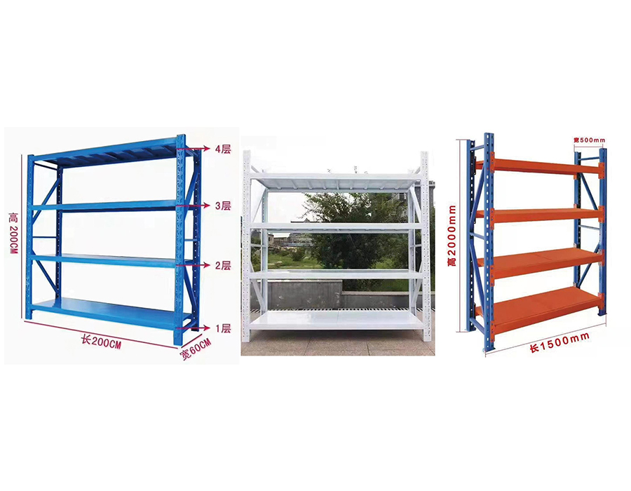 Étagères sans boulons pour usage moyen (500-800 kg/couche)