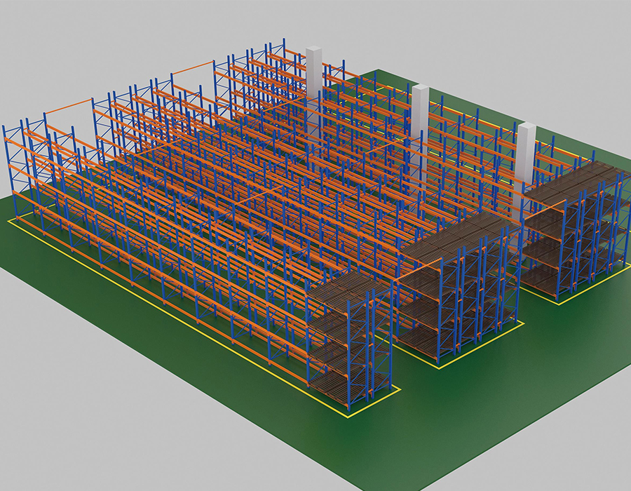 Rayonnage à palettes robuste